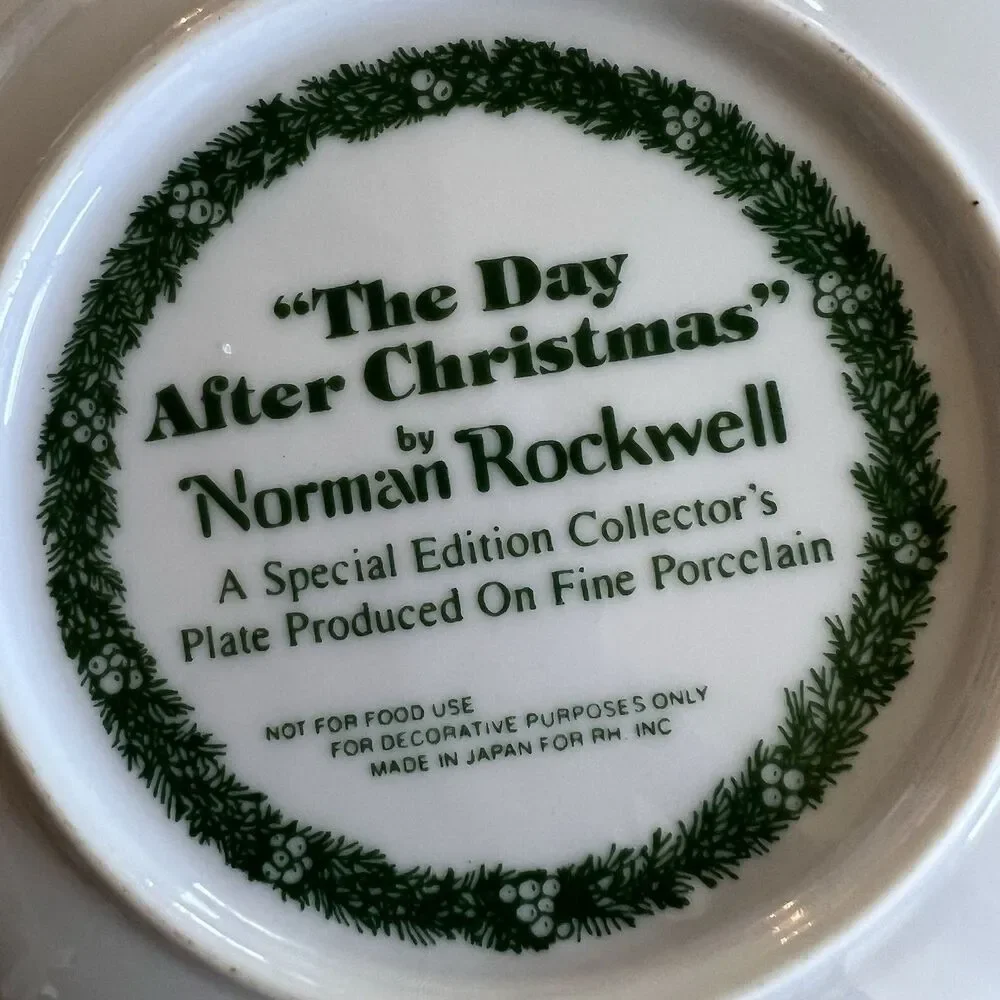 VTG Norman Rockwell Collector Plate Day After‎ Christmas Santa Porcelain Japan